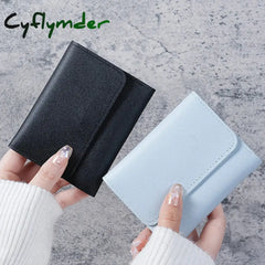 Cyflymder Three Fold Short Clip Wallet Women Short Wallet Multi-card Bag Mini Pouch Fashion Female Wallet Credit Card