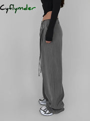 Cyflymder- Tied Pinstripe Tailored Pants