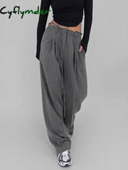 Cyflymder- Tied Pinstripe Tailored Pants