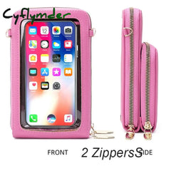 Cyflymder Touchable Cell Phone Shoulder Bags Women Multi-Functional Pocket Mini Crossbody Bag Card