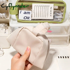 Cyflymder Transparent Large Capacity Pencil Bag Ins Style School Case Pen Aesthetic Stationery