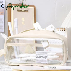Cyflymder Transparent Large Capacity Pencil Bag Ins Style School Case Stationery Holder Waterproof