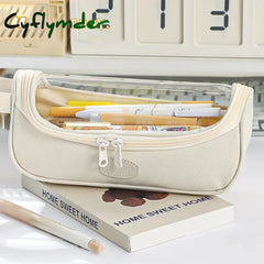 Cyflymder Transparent Pencil Case Estuches Escolares Pencilcase Large Capacity School Supplies Trousse Cute Stationery