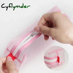 Cyflymder Transparent Pencil Case Kawaii Stationery Kalemlik Trousse Mesh Pen Case Exam Piornik Pencilcase School
