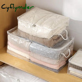 Cyflymder Transparent Storage Bags Clear Organizer Sweater Case Bed Linen Sheet Waterproof Vinyl