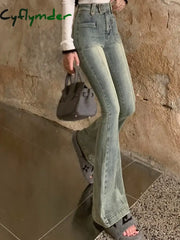 Cyflymder trashy outfits Pockets Vintage High Waist Skinny Jeans Female Hong Kong Style Denim Bell Bottom Pants Spicy