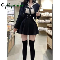Cyflymder trashy outfits Spring New College Style JK Uniform Women Set White Shirt High Waist Slim Short Skirt Short