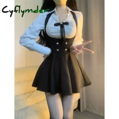 Cyflymder trashy outfits Spring New College Style JK Uniform Women Set White Shirt High Waist Slim Short Skirt Short