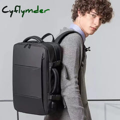 Cyflymder Travel Backpack Men Business Aesthetic School Expandable Usb Bag Large Capacity 17.3