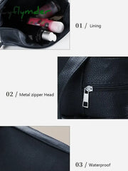 Cyflymder Travel Cosmetic Bag With Handle Pu Leather Portable Large Make Up Bags For Women Men