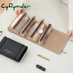 Cyflymder Travel Cosmetic Bag Women Mesh Make Up Box Bags Beautician Toiletry Makeup Brushes