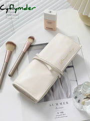 Cyflymder Travel Makeup Brushes Case Luxury Foldable Roll Bag Organizer Pouch Portable Eyebrow