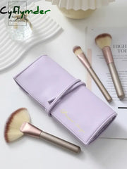 Cyflymder Travel Makeup Brushes Case Luxury Foldable Roll Bag Organizer Pouch Portable Eyebrow