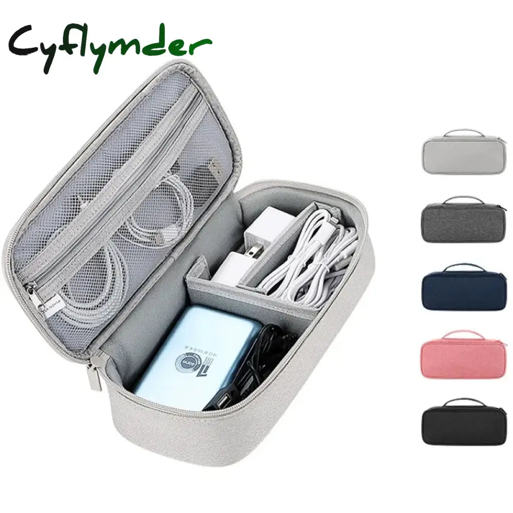 Cyflymder Travel Portable Data Cable Storage Bag Organizer Of Mobile Phone U Disk Charging Bank