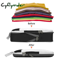 Cyflymder Travel Storage Bag Compressible Packing Cubes Foldable Waterproof Suitcase Nylon Portable