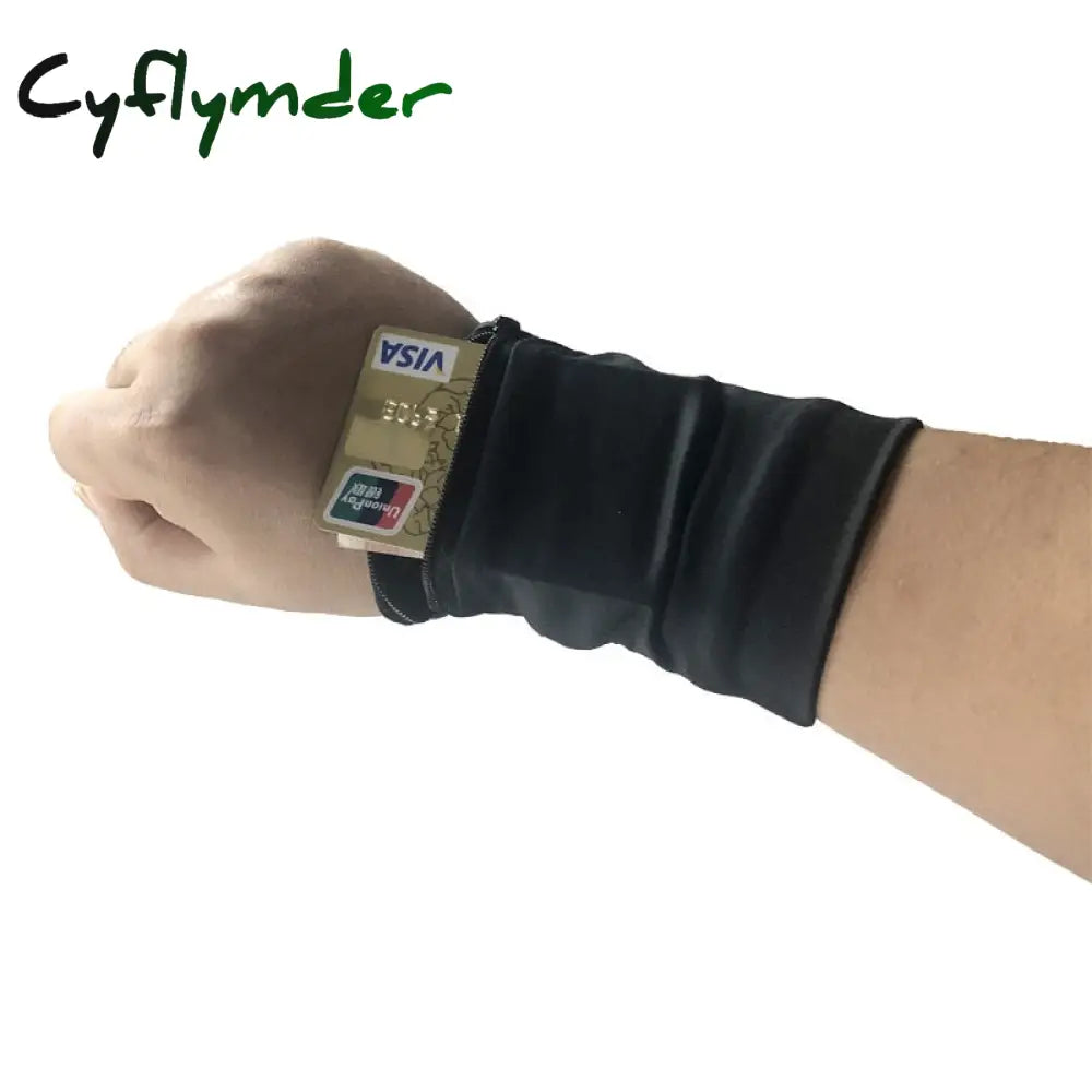 Cyflymder Travel Wrist Wallet Pouch Portable Pocket Key Zipper Sport Belt Bag Running