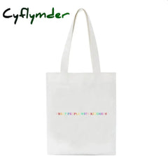 Cyflymder Treat People With Kindness Letter Casual Harry Styles Fashion Canvas Big Capacity