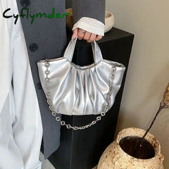 Cyflymder Trendy Designer Pleated Handbags Purses Women Shoulder Crossbody Bags New Fashion Casual