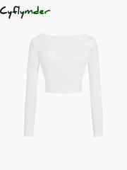 Cyflymder - Twist Long Sleeve Crop Shirt T-Shirts