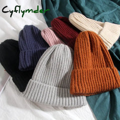 Cyflymder Unisex Hat Cotton Blends Solid Warm Soft HIP HOP Knitted Hats Men Winter Caps Women’s Skullies Beanies For