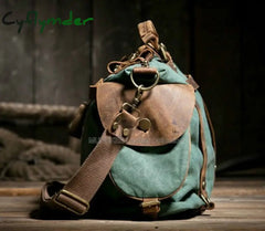 Cyflymder Unisex Retro New Canvas Leather Women Messenger Bags Men Crossbody Bag Shoulder Duffel
