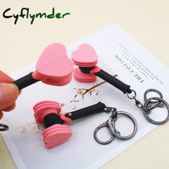 Cyflymder Valentines Day Gift Korean Stars Love Hammer Keychain Cut Rescue Stick Key Ring For Men