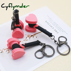 Cyflymder Valentines Day Gift Korean Stars Love Hammer Keychain Cut Rescue Stick Key Ring For Men