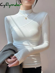 Cyflymder - Vanilla Mockneck Long Sleeve Top T-Shirts