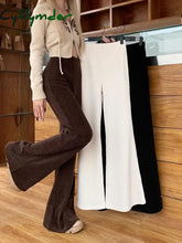 Cyflymder Vintage Black Corduroy Flare Pants Women Casual High Waist Korean Trousers Fall Winter Female Simple Design