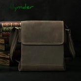 Cyflymder Vintage Crazy Horse Genuine Leather Men’s Messenger Bag Real Shoulder Bags For Men