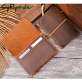 Cyflymder Vintage Crazy Horse Genuine Leather Passport Book Traveler Passport Cover Leather Card Holder Wallet ID Card