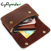 Cyflymder Vintage Crazy Horse Leather Fanny Waist Pack Men Genuine Travel Belt Bags Male Small
