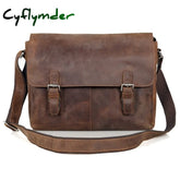 Cyflymder Vintage Crazy Horse Leather Men Shoulder Bag Genuine Messenger Bag Men Crossbody Sling