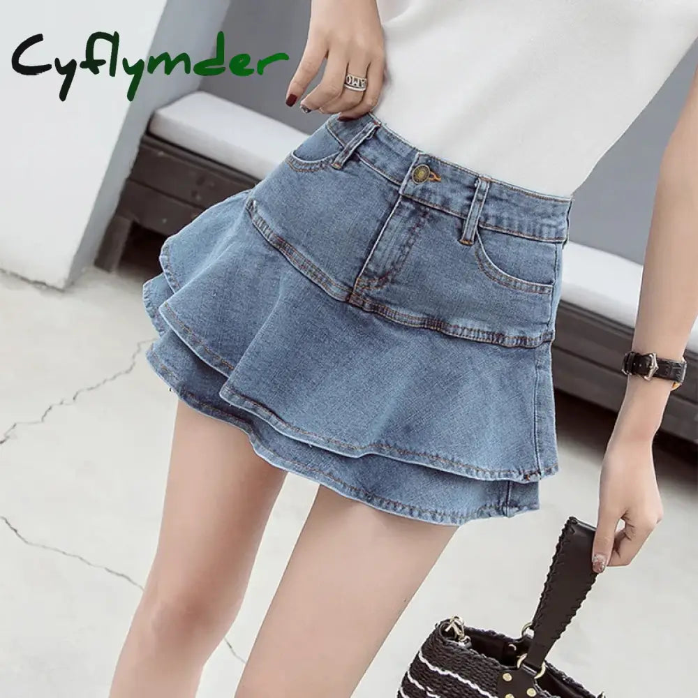 Vintage Denim Mini Skirts Women Summer Sexy Solid Colour Ball Gown Skirts Jeans Female Casual Pocket Slim A-line Mini Skirts