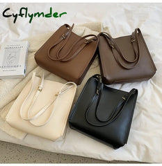Cyflymder Vintage Fashion Female Tote New High Quality Pu Leather Women’s Designer Hasp Handbag