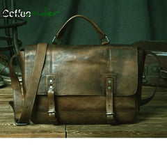 Cyflymder Vintage Genuine Leather Messenger Bag Men Shoulder Men Crossbody Male Sling Leisure Tote