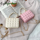 Cyflymder Vintage Grid Pu Leather Small Shoulder Messenger Bag For Women Casual Pure Color Ladies