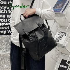 Cyflymder Vintage Leather Backpack Women Fashion Large Drawstring Rucksack Travel Bag Mochilas