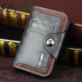 Cyflymder Vintage Men’s Wallet Magnet Hook Three Fold Wallets For Man Made Of Natural Leather
