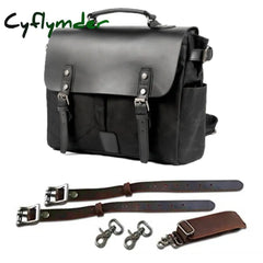 Cyflymder Vintage Motorcycle Side Bag Waxed Canvas Bike Luggage Riding Saddle Leg For Bicycle Men