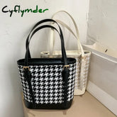 Cyflymder Vintage Plaid Handbags Women Shopping Daily Totes Travel Simple Pu Shoulder Bags Youth