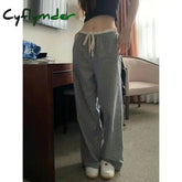 Vintage Plaid Women Pants Y2k Oversized High Waist Drawstring Sweatpants Baggy Casual Trousers Korean Fashion Harajuku