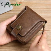 Cyflymder Vintage Small Men’s Wallet Pu Leather Short Purse Men Hasp Zipper Clutch Solid Porte