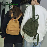 Cyflymder Vintage Solid Color Canvas Backpack Unisex All Match Mini Backpack Lightweight Mini Rucksack Young