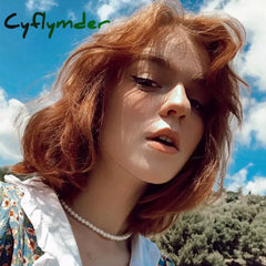 Cyflymder Vintage Style Simple 6Mm Pearl Chain Choker Necklace For Women Wedding Love Shell Pendant