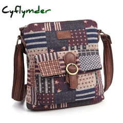 Cyflymder Vintage Women Shoulder Bag Fabric Crossbody Brand Designer Handbag Purse Woman Messenger