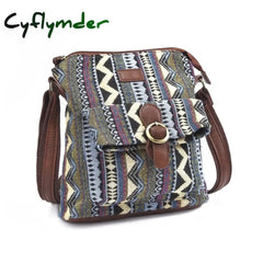 Cyflymder Vintage Women Shoulder Bag Fabric Crossbody Brand Designer Handbag Purse Woman Messenger