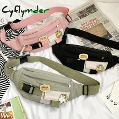 Waist Bags for Women 2024 New Canvas Leisure Solid Color Fanny Pack for Girls Cute Crossbody Chest Bag Belt Waist Packs