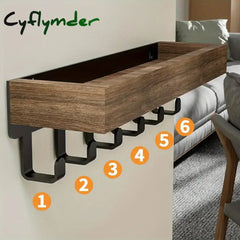 Cyflymder Wall Mount Storage Rack Wooden Floating Shelf Plant Holder Shower Caddy Cosmetic Organization Holder,Key