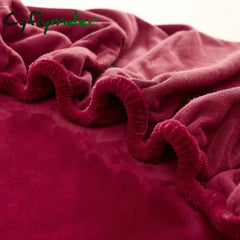 Cyflymder Warm Winter Plush Fitted Sheet Elastic Mattress Cover Fluffy Coral Fleece Bed Linen Luxury Double Bed Velvet